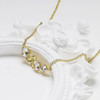 14kt Gold Vermeil Trinity Necklace with Triple White Sapphires