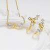 14kt Gold Vermeil Trinity Necklace with Triple White Sapphires