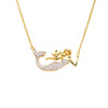 14K Gold Vermeil Mermaid Necklace With Cubic Zirconias