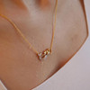 14K Gold Vermeil Mermaid Necklace With Cubic Zirconias