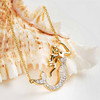 14K Gold Vermeil Mermaid Necklace With Cubic Zirconias
