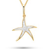 14kt Gold Starfish Necklace with Lab-Grown Diamonds