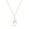 14kt Gold Starfish Necklace with Lab-Grown Diamonds