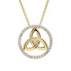 14kt Gold Vermeil Trinity Knot Necklace with White Sapphires