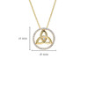 14kt Gold Vermeil Trinity Knot Necklace with White Sapphires