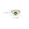 14kt Yellow Gold Claddagh Ring Emerald Heart and Lab Diamonds