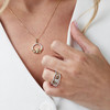 14kt Yellow Gold Lab Grown Diamond Claddagh Large Necklace