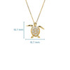14kt Gold Lab Grown Diamond Turtle Shell Necklace