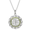 Platinum Plated Tree of Life Peridot Pendant Swarovski