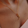 14K Gold Vermeil Pink Flamingo Necklace with Cubic Zirconias