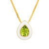 14kt Gold Vermeil Genuine Peridot and White Enamel Necklace