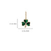 14kt Gold Lab Grown Diamond Malachite Shamrock Earrings