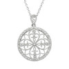 Irish Lace Sterling Silver Round Stone Set Pendant