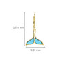 14K Gold Vermeil Mini Whale Tail Drop Earrings With Turquoise