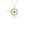 14kt Gold Lab Grown Diamond Blue Sapphire Compass Necklace