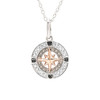 Sterling Silver With White Crystals Compass Mini Necklace