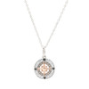 Sterling Silver With White Crystals Compass Mini Necklace