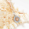 Sterling Silver With White Crystals Compass Mini Necklace