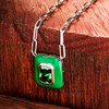 Sterling Silver Green CZ white Green Enamel Necklace