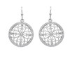 Irish Lace Sterling Silver Round Drop Earrings