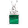 Green Malachite Sterling Silver Trinity Knot with Pendant