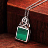 Green Malachite Sterling Silver Trinity Knot with Pendant