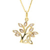 14kt Yellow Gold Lab Grown Diamond Tree of Life Necklace