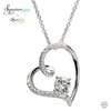 Silver Heart Pendant Encrusted With Crystal