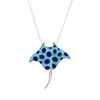 Sterling Silver Blue Enamel Sting Ray Necklace