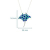 Sterling Silver Blue Enamel Sting Ray Necklace