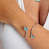 Sterling Silver Crystal Wave By Pass Bangle
