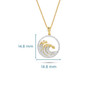 14kt Gold Wave Necklace with Lab-Grown Diamonds Frame