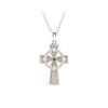 Sterling Silver White and Green CZ Celtic Cross Pendant