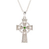 Sterling Silver White and Green CZ Celtic Cross Pendant