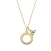 14K Gold Vermeil “Grá” Love Circle Necklace Lab Sapphire