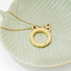 14K Gold Vermeil “Grá” Love Circle Necklace Lab Sapphire