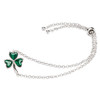 Sterling Silver Shamrock with Malachite Bracelet