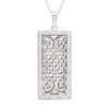 Sterling Silver Celtic Ingot Necklace with White Crystals