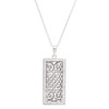 Sterling Silver Celtic Ingot Necklace with White Crystals