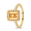 14kt Yellow Gold Cushion Halo Mount Only Engagement Ring