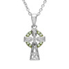 Platinum Plated Peridot Cross Pendant Swarovski