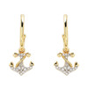 14kt Gold Lab Grown Diamond Anchor Hoop Earrings
