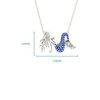 Sterling Silver Sapphire Blue Mermaid Necklace