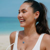 Sterling Silver Blue Enamel Sea Turtle Necklace