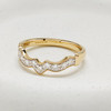 14kt Yellow Gold Band Ring with Lab Diamonds