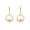 14kt Gold Vermeil Mother of Pearl Claddagh Earrings with White Cubic Zirconia