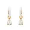 14kt Gold Vermeil White Topaz and White enamel drop Earrings