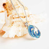 Sterling Silver Sapphire Crystal Wave Necklace