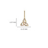 14kt Gold Lab Grown Diamond Celtic Trinity Knot Drop Earrings