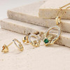 14kt Gold Lab Grown Diamond Lab Emerald Claddagh Necklace